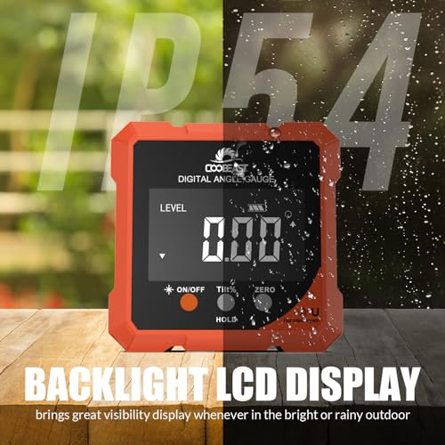 Coobeast Digital Angle Finder with Dual Laser 4-side Magnetic Angle Gauge - color: Orange