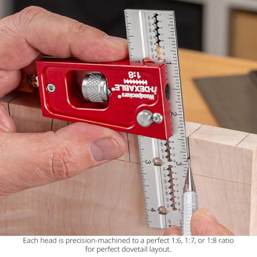 Woodpeckers inDexable Square System, Deluxe Dovetail Combination Square Set, Feature Packed Woodworking Square - Includes 3 Blades & 3 Heads & 3 Rack-Its - color: Mini, style: Deluxe Joiner's