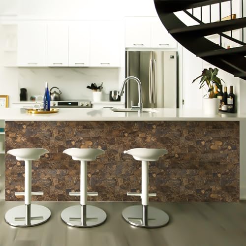 StyloVue 100 Pieces Peel and Stick Backsplash for Kitchen, 3" x 6" PVC Subway Tile 2026 Upgraded Rust Slate Backsplash Stick on Tile Elevate Kitchen, Bathroom, Fireplace,RV - color: Rust Slate