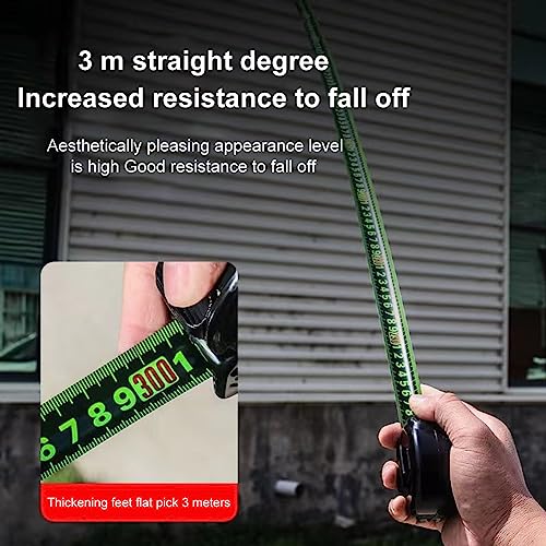 Xiaokeis 7 M Steel Measuring Tape - High Contrast Dark Mode Easy Read Fluorescent Tape Measure for Low Light Visibility - Heavy Duty Self-Locking Thicken Measuring Tape Retractable(Black)