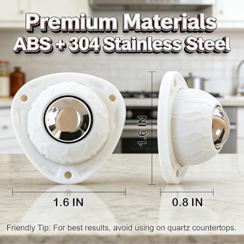 Heavy Duty Self Adhesive Furniture Casters 8 Pack Stick-On Swivel Wheels - color: White-8