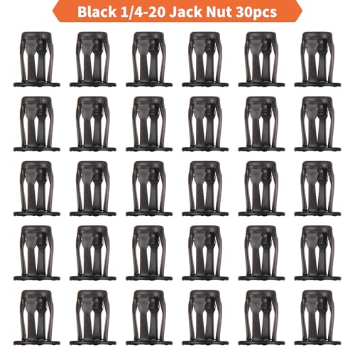 Jack nut Installation Tool Set Hand Thread Insert Jacknuts with Tool Kit - size: BLACK 1/4-20 Nuts-30PCS