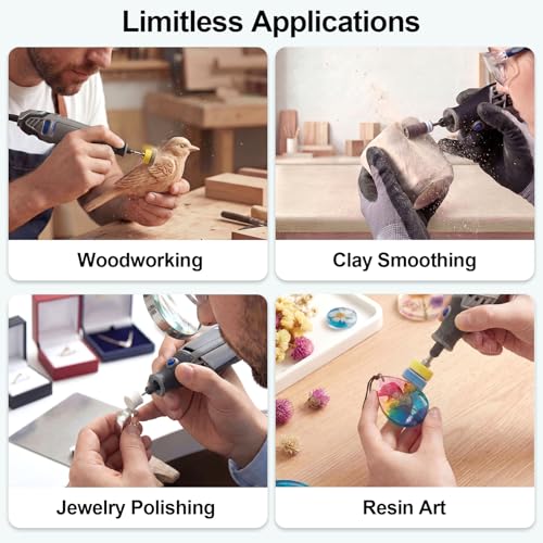 304-Piece Rotary Tool Accessory Kit with Sanding and Polishing Attachments - size: 1 Inch