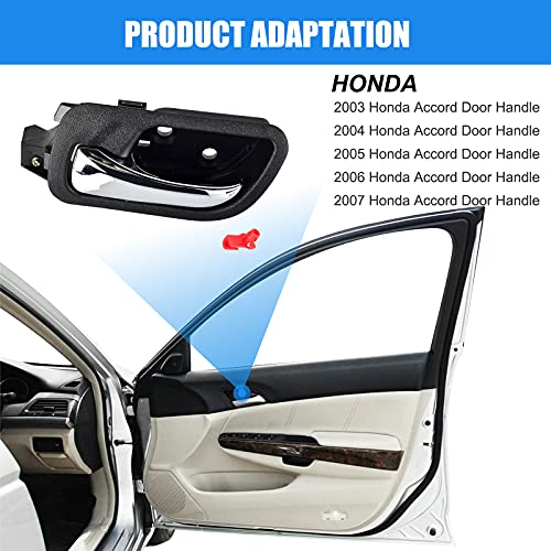 79542 Interior Door Handle Front Driver Side Replacements for 2003 2004 2005 2006 2007 Honda Accord,Black, Replace# 72160SDAA02ZC, 72160SDAA02ZA