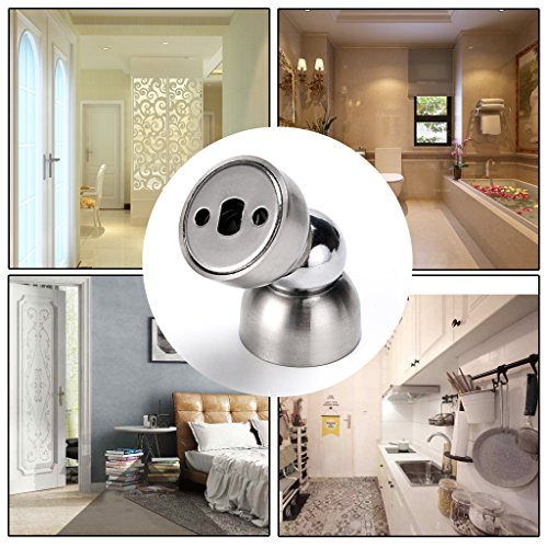 Sumnacon Powerful Magnetic Doorstop 2 Pcs Stainless Steel Mini Door Stopper - color: Silver