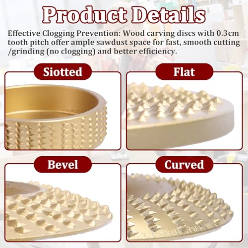 19 Pcs Wood Carving Disc Set for 4" & 4.5" Angle Grinder