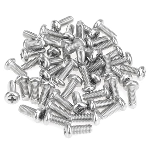 55 Pieces M5 x 12mm Machine Screws, Thread Pitch 0.8mm, Sutemribor M5 Phillips Pan Head Machine Screws, 304 Stainless Steel, Fully Threaded, Silver - size: M5 x 12mm, style: Phillips Pan Head