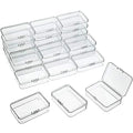 SATINIOR 24 Packs Small Clear Plastic Beads Storage Containers Box with Hinged Lid for Storage of Small Items, Crafts, Jewelry, Hardware (3.7 x 2.5 x 1 in - size: 3.7 x 2.5 x 1 in