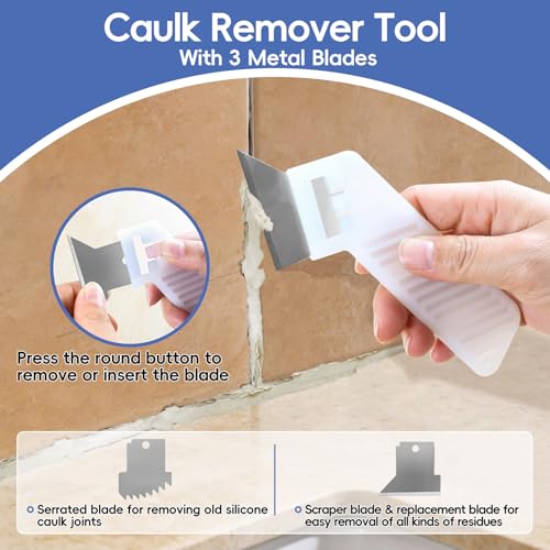 Goopreen 11 PCS Silicone Caulking Tool Kit, Caulk Remover Tool