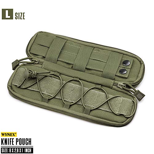 WYNEX Tactical Small Molle Pouch Nylon Knife Sheath for Belt Hunting Gear - color: Army Green - Large