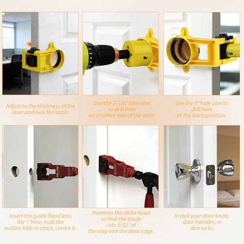 Door Lock Installation Kit with Door Latch Mortise Tool - size: B