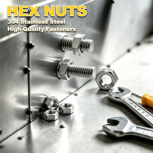 203Pcs Metric Hex Nuts Set Hardware Nuts 304 Stainless Steel - size: Metric 8Size Set;203pcs
