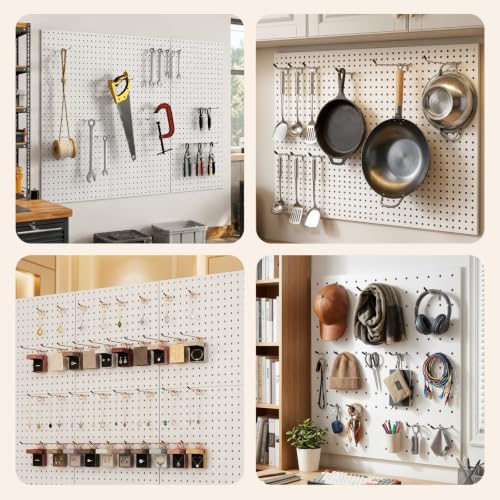 JEAWIWI 36 Pcs Metal Pegboard Hooks, 4 & 6 & 8 Inch, Fit 1/8 in Peg Board - size: 4 & 6 & 8 Inch