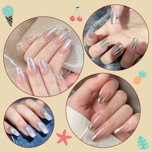 Artdone 16 Jars Chrome Nail Powder Nail Art Fimo 1g/Jar White Pearl - color: 16 colors Pearl Chrome