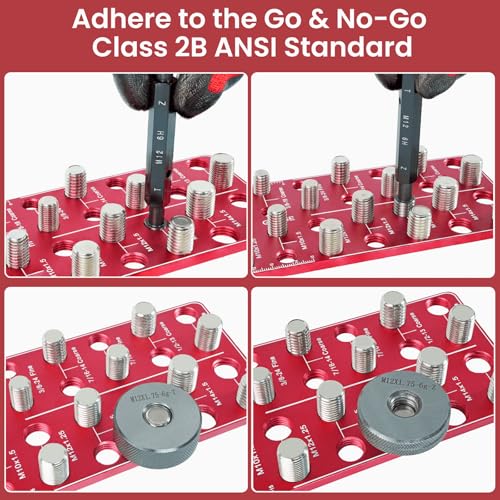 Thread Checker, Rustproof Nut and Bolt Thread Checker, Wall-Mountable Bolt Size Finder Tool, SAE & Metric Thread Gauge, Bolt and Nut Sizer for Quick Measurement - size: 30 Thread Checker