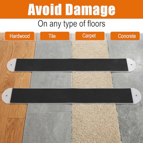 2 Pcs Heavy Duty Furniture Sliders with Pull Straps, Large Appliance Moving Mats for Carpet and Hardwood Floor, Pull Furniture Slides,Moving Furniture Gliders 48 Inch Long Furniture Movers
