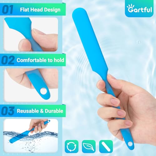 Gartful 6PCS Silicone Spatula Sticks, Non-Stick Epoxy Resin Mixing Sticks Scraper Tools, Reusable Stirring Rods for Resin, Paint, Waxing, Liquid, Arts Crafts Supplies, Facial Mask, Blue - color: Blue, size: Large