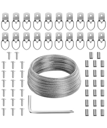 Mr. Pen- Picture Hanging Kit, 100 Feet Stainless Steel Braided Hanging Wire