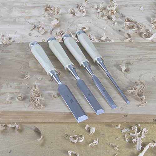 6 Piece Wood Chisel Set Woodworking Chisel Kit with Chrome-Vanadium Steel and hornbeam Handles, Premium Wooden Case for Carpenter Craftsman Gift for Men - size: 6 Piece Wood Chisel