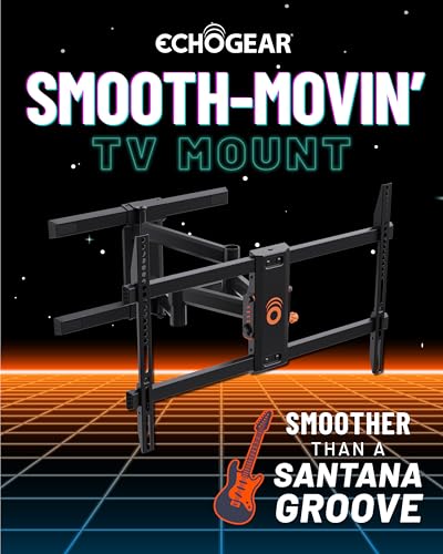 ECHOGEAR Full Motion Articulating TV Wall Mount Bracket for TVs Up to 82" - Smooth Extension, Swivel, & Tilt - Wall Template for Easy Install - Centers & Levels After Mounting Plus Hides Your Cables