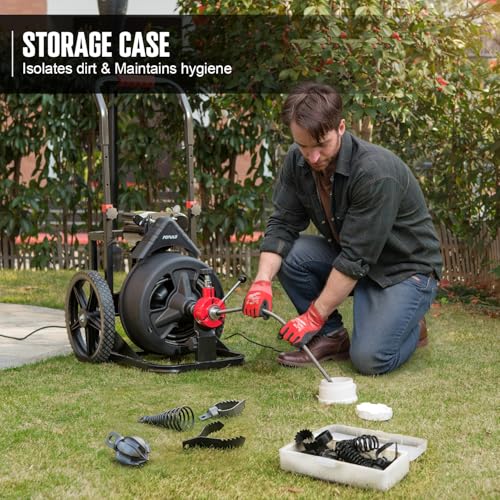 POPULO 9-in-1 Ultimate Professional Drain Snake Attachment Set: Large 6-Blade Root Cutter and 8-Piece Drill Auger attachment, for 1.5-4 Inch Pipes, Annihilates Tree Roots & Tough Clogs - style: 9 - Piece