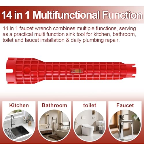 14 in 1 Multifunctional Wrench Faucet Sink Installer Tool, for Repairs Toilet, Sink, Bathroom, Kitchen Plumbing Installation