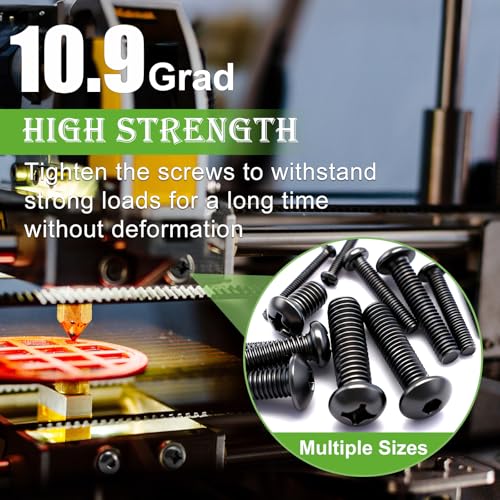 mxuteuk 2040PCS Metric Screws Nuts and Bolts Assortment Kit,M2 M3 M4 M5 M6 Machine Screws,Black Zinc Plated Hex Socket Button Head & Phillips Pan Head Screw for 3D Printing,DIY Projects - size: 2040PCS M2-M6