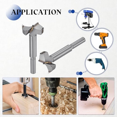 2pcs 32mm(1-1/4") Forstner Drill Bit Carbide Tipped 2 Flute - size: 32mm(1-1/4")