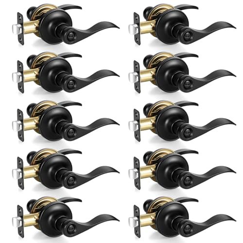 10 Pack Door Handles Interior Door Knobs, Door Locks for Bedrooms