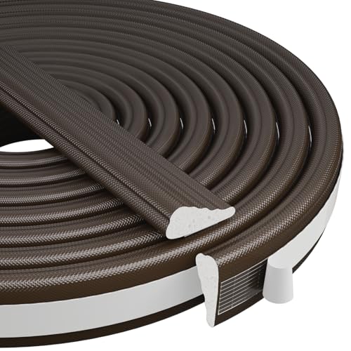 Kneelisa 3Pcs×196” Wedge-Shape Foam Window Weather Stripping Door Seal - color: Brown, size: 3pcs×196"