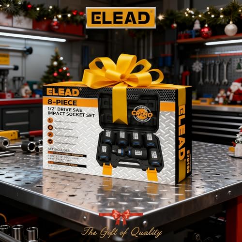 1/2'' Drive Deep Impact Socket Set, 8-Piece SAE Wheel Axle Nut Wrench Large Sockets Standard Adapter 1-11/16 1-9/16 1-3/8 1-7/16 1-1/2 1-5/8 1-3/4 Imperial Spindle Joint Torque Bearing Locknut Truck - style: SAE 6-Point