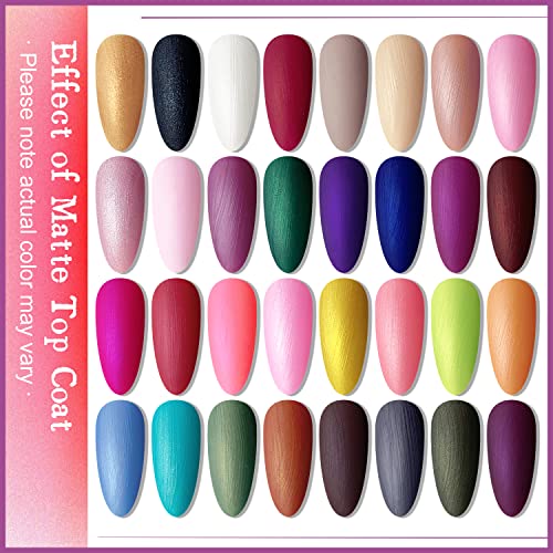 JODSONE Gel Nail Polish Starter Set Ribbon Glitter Summer Light Winter Dark Glossy 36-Piece Multi-color Gel Nail Polish Set - color: B25