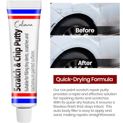 Calvana Clean Mixing Disposable Paper Kit for Body Fillers, Fiberglass, Resins, Putties, Touch-Up Paint, Includes 2 Scratch Repair Putties, Plastic Scraper, Gloves, 8.27 x 9.84 in, 80 Sheets Total - size: 2Pack+2Set Mixing Board
