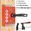 Aluminum Drill Guide Jig 30 45 90 Degree Angle 4 Sizes with 6" F Clamp for Angled and Straight Holes, Portable Durable Cable Railing Drilling Template Block for Deck Stair Handrail DG12 - size: With F clamp