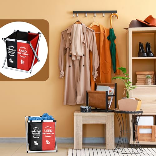 Wonderjune Foldable Disposable Shoe Cover Box Dispenser, Black, Red - color: Black, Red