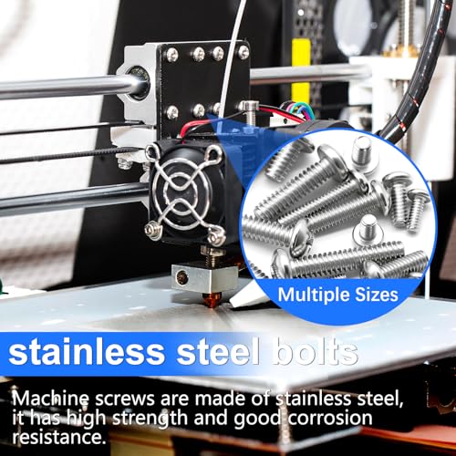 333Pcs Machine Screws Nuts and Bolts Assortment Kit, Stainless Steel Bolts 9 Sizes M3 M4 M5 M6 Phillips Pan Head Screw Assortment Kit for Furniture, Automotive, Appliance Repair, DIY Projects - size: 333PCS