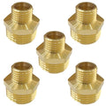 1/2" x 1/4" Male Threaded Hex Nipple Reducer Brass NPT Pipe Fitting Adapter Straight Connectors Pack of 5 - size: 1/2" x 1/4" -5 Pack
