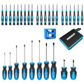 NEIKO 01379A Master Screwdriver Set, 32 Piece Magnetic Precision Screwdrivers, Phillips, Flathead, Slotted, and Torx Drivers, Includes Magnetizer and Demagnetizer, Small Magnetic Screwdrivers - size: Master Precision Set