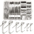 200Pcs Picture Hanging Kit with Nails & Hooks 10/30/50lb for Drywall - style: Silver