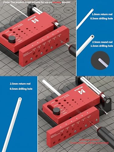 Round Rod Center Locator and Drill Shank Positioning Module Drill Guide Jig Punching Hole Locator Drilling Tool for Model Building Tool, Figure DIY Modification,Crafts (Art Deco Set)