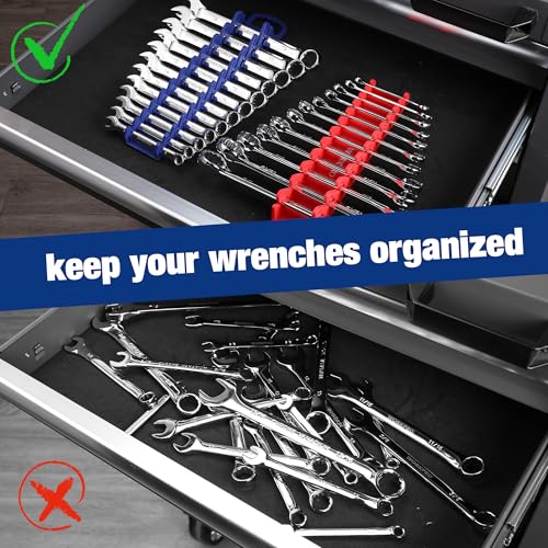 WORKPRO 2-Pack Magnetic Wrench Organizer, 12-Piece Gripper Wrench Holder - style: Stubby Wrench Organizer(2PC)