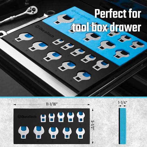 DURATECH 10-Piece 3/8" Drive Crowfoot Wrench Set, Metric, 10-19mm - size: Metric, style: Regular