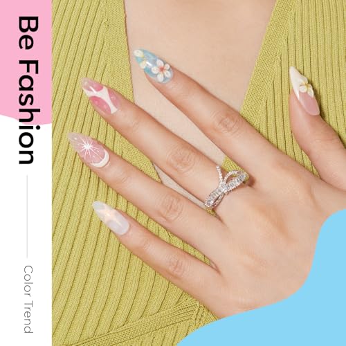 modelones Gel Nail Polish Set 6 Colors White Pastel Yellow Pink Orange Nude - color: A A2 White Pastel