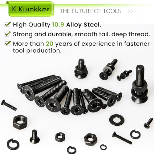 1700Pcs M2 M3 M4 M5 Hex Socket Flat Head Screws Assortment Kit - size: C. M2 M3 M4 M5