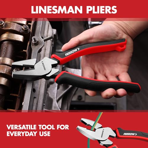ARROW 3PC Pliers Set, Linesman Needle Nose Diagonal Cutting Pliers