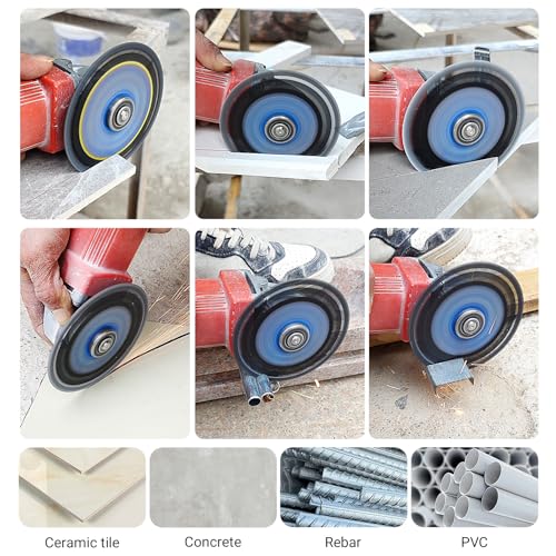 LOZLIN Diamond Blades 5-Pack 4.5" Diamond Multi-Purpose Saw Blades - Heavy Duty Angle Grinder Discs for Cutting Marble/Quartz/Stone/Tile/Metal/Plastic (Black Teeth)