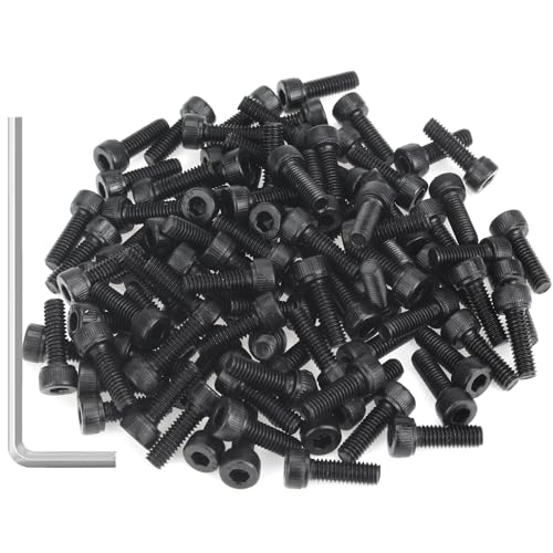 105 Pieces M4 x 12mm Socket Head Cap Screws, Thread Pitch 0.7mm, Sutemribor M4 Black Screws, 12.9 Grade Alloy Steel, Black Oxide Finish, Fully Threaded - size: M4 x 12mm, style: Socket Head