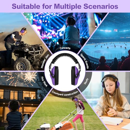 Floriogra Noise Cancelling Headphones for Kids/Toddler 28dB SNR Ear Muffs - color: Purple
