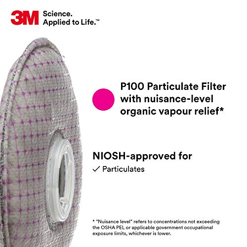 3M P100 Advanced Respirator Filter 2297, NIOSH Approved, 1 Pair