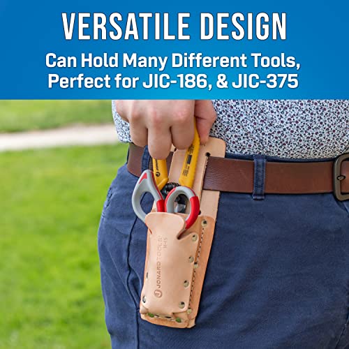 Jonard Tools H-45 Leather 2 Pocket Tool Belt Pouch for Scissors, Pliers, Wire Strippers, and More - style: Leather Tool Belt Pouch